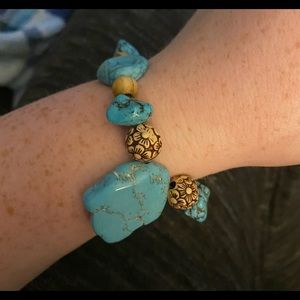 Turquoise rock bracelet